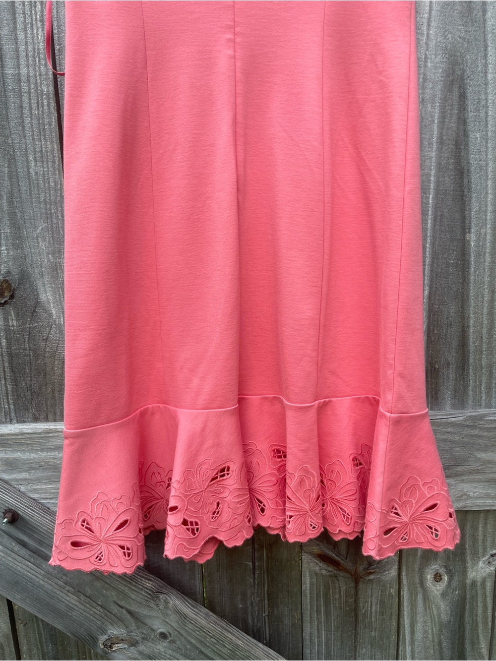 Talbots Coral Pink Sleeveless Midi Dress with Scalloped Laser-Cut Hem NWT SZ 6 - Picture 11 of 11